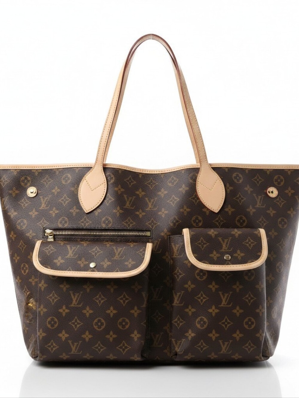 Oversized Brown Monogram Canvas Tote 'Cargo' Style